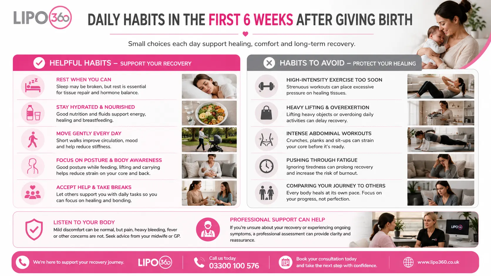 What to Do (and Avoid) in the First 6 Weeks After Giving Birth To Avoid Diastasis Recti 3 First 6 Weeks After Giving Birth To Avoid Diastasis Recti Herne Bay : Daily Habits in the First 6 Weeks After Giving Birth